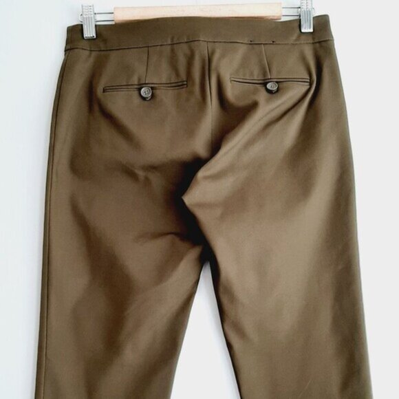 CLUB MONACO | Slim Fit Stretch Crop Ankle Tapered Dress Pant Olive Green Sz 4 - Picture 6 of 10